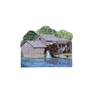 3/4" thick wooden model of Mabry Mill on white background