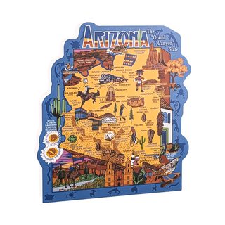 3/4" thick wooden souvenir of Arizona map