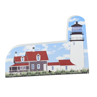 3/4" thick wooden souvenir of Highland Lighthouse on cape cod