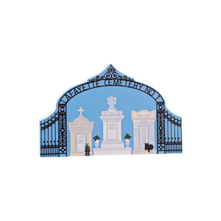3/4" thick wooden illustration of a cemetery