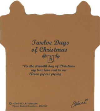 back of product featuring black text that says 'Twelve Days of Christmas' and a quote in dark blue lettering.