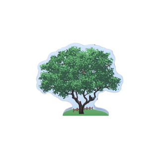 3/4" thick wooden illustration of a tree on a white background