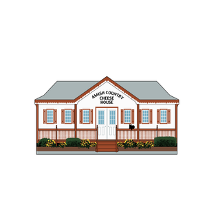 3/4" wooden cut out replica of an amish country cheese house