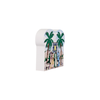 3/4" thick wooden illustration of Shepherds and a quilt on a white background