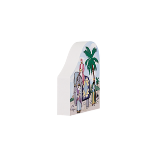3/4" thick wooden illustration of a three wisemen scene on a white background