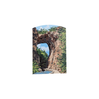 3/4" thick wooden illustration of a natural bridge on a white background.