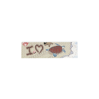 3/4" thick wooden Decorative figurine with a turtle and 'I ❤️' text on a white background