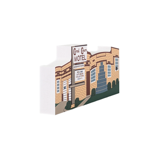 3/4" thick Model of a motel building with 'Coral Court Motel' sign on a white background