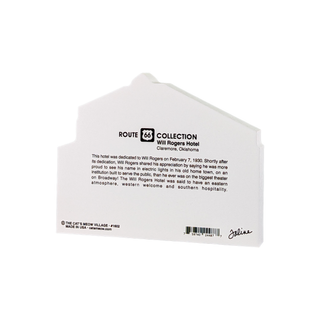 Back of a 3/4" thick model with text and branding on a white background