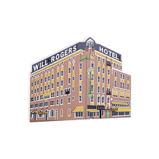 3/4" thick Model of Will Rogers Hotel on a white background