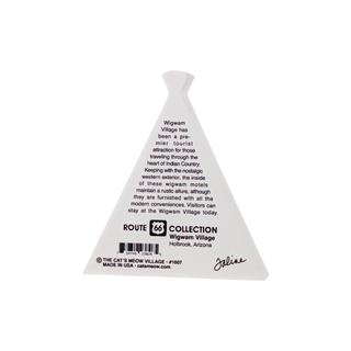 3/4" thick White triangle-shaped sign with black text on a white background