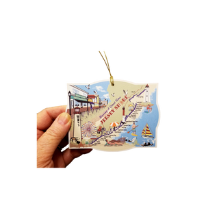 1/8" thick wooden illustration of Jersey Shore ornament