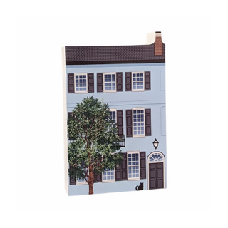 3/4" thick wooden illustration of a House with a tree in front