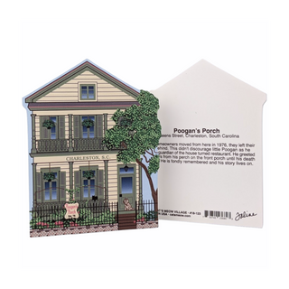 3/4" thick wooden house model with a tree and a back model with text on a white background