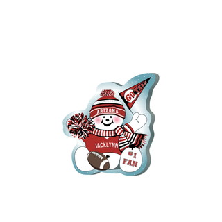 Cartoon snowman character in sports gear with 'Arizona' and 'Jacklynn' text on a white background