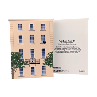 3/4" thick wooden Model of a building with multiple windows and balconies and a back model with text on a white background