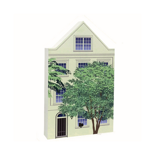 3/4" thick wooden Illustration of a house with a tree in front