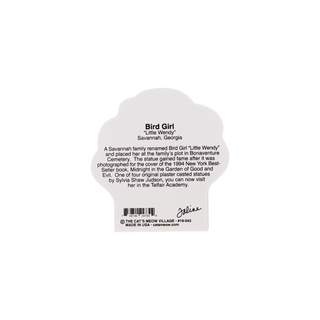 Back of a c3/4" wooden replica with text and branding on a white background
