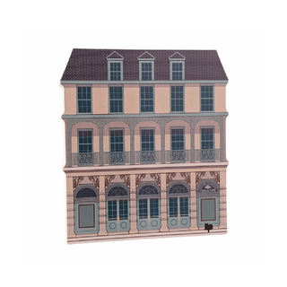 3/4" thick wooden Model of a two-story building with windows and a roof