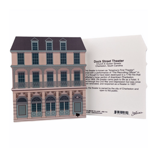 3/4" thick wooden Model of a building and a back model with black text on a white background