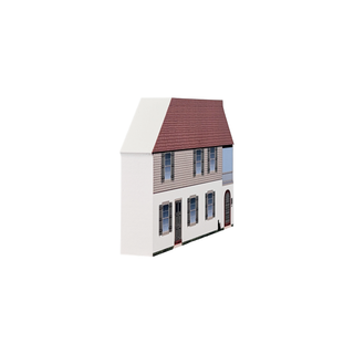 3/4" thick wooden illustration of a historic house