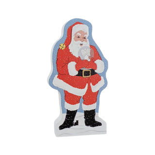 3/4" thick wooden replica with an illustration of a  Santa Claus on a white background