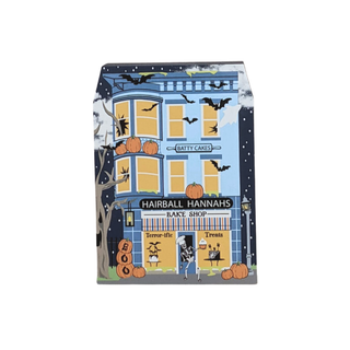 Halloween-themed 3/4" thick wooden cutout with a cartoon bakery design on a white background