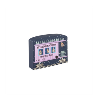 3/4" thick wooden cutout with a design of a vintage bus and text on a white background