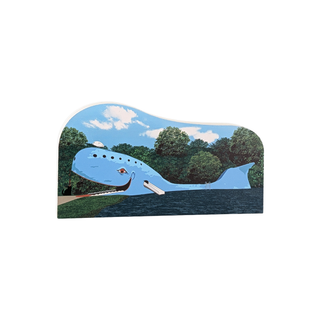 3/4" thick Whale-shaped model with a landscape design on a white background