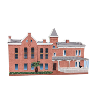 3/4" thick wooden illustration of an old jail