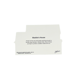 3/4" wooden cut out replica with  text about Maddie's House and branding information on a white background
