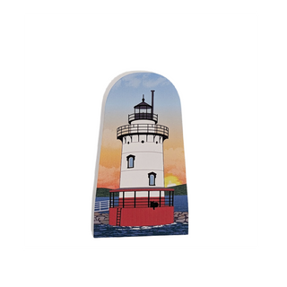 3/4" thick wooden Decorative item with a lighthouse design on a white background