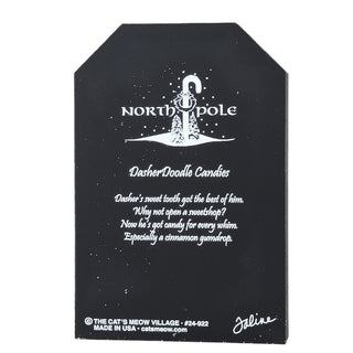back of product with white text and 'North Pole' design on a white background