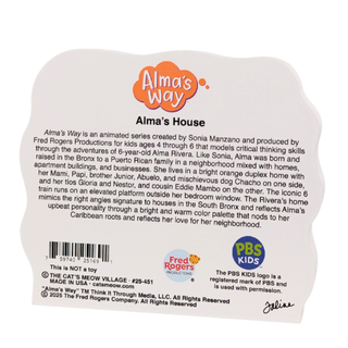 3/4" thick wooden Alma's Way product with branding and text on a white background