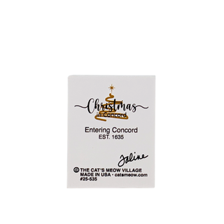 back of product that has text about christmas in concord Christmas design and text on a white background