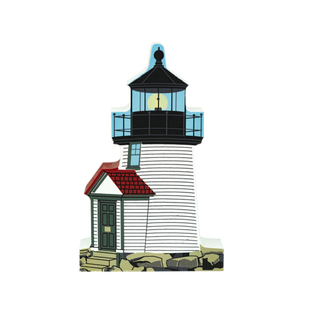 wooden replica Decorative lighthouse with rocks
