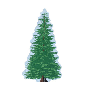 3/4" thick wooden replica with an illustration of a green tree on a white background