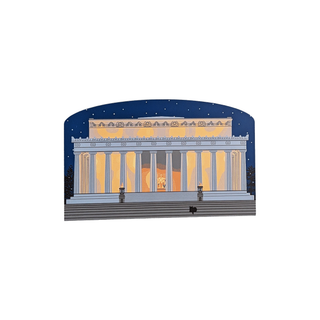 3/4" thick wooden illustration of Lincoln Memorial
