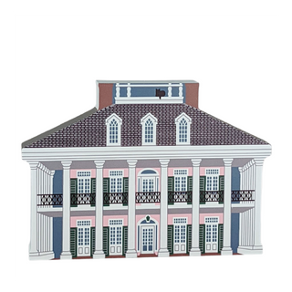 3/4" thick wooden illustration of a historic home