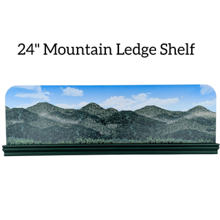 Mountain ledge shelf with scenic design on a white background