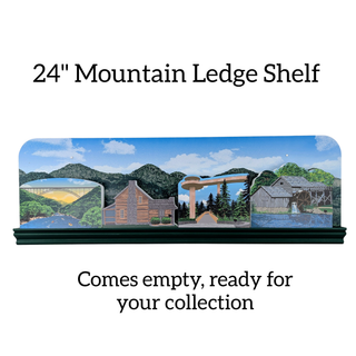 24-inch mountain ledge shelf with scenic design on a white background