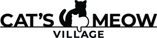 Logo of 'Cat's Meow Village' with a stylized cat silhouette.
