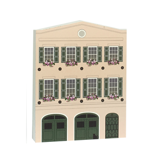 3/4" thick Wooden model of a two-story building with multiple windows