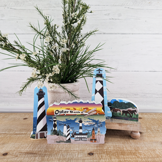 display of products with a plant on a wooden surface and white background 