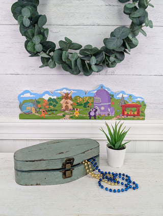 3/4" thick PBS Kids Donkey Hodie wooden display collection for child's room. Handcrafted in 3/4" thick wood by The Cats Meow Village in the USA
