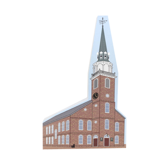 3/4" thick wooden Illustration of a church with a tall steeple
