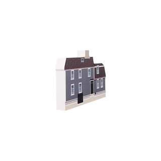 3/4" wooden replica with an illustration of a house on a white background