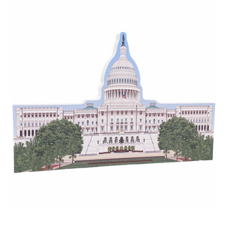 3/4" thick wooden illustration of the U.S. Capitol building on a white background