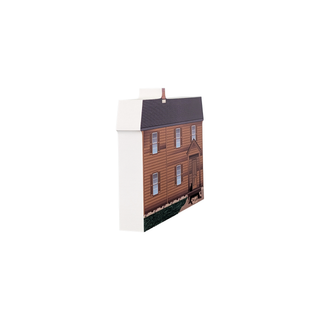 3/4" thick wooden illustration of a house on a white background
