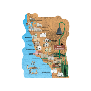 3/4" thick wooden illustration of a map on a white background